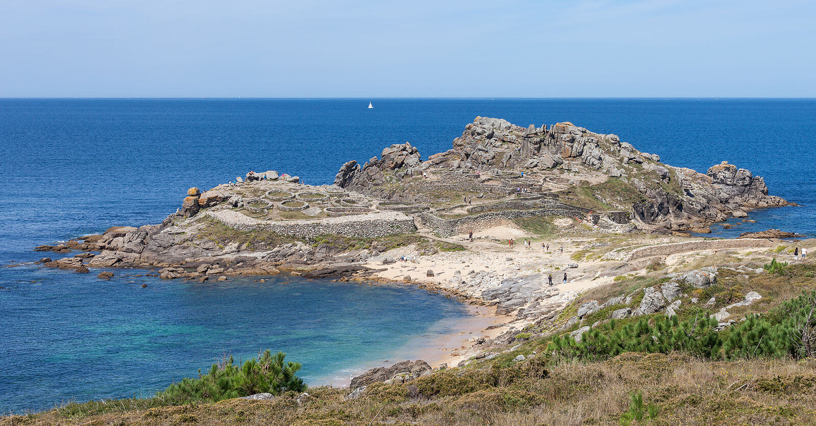 Castro de Baroña en Porto do Son (A Coruña). Los castros eran poblados fortificados construidos en lugares elevados y estratégicos.